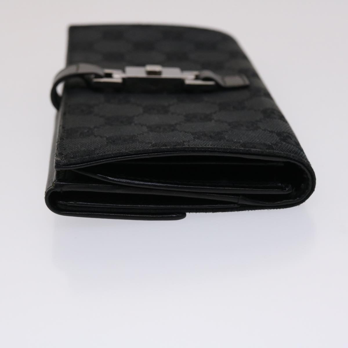 GUCCI GG Canvas Jackie Long Wallet Leather Black  ep953