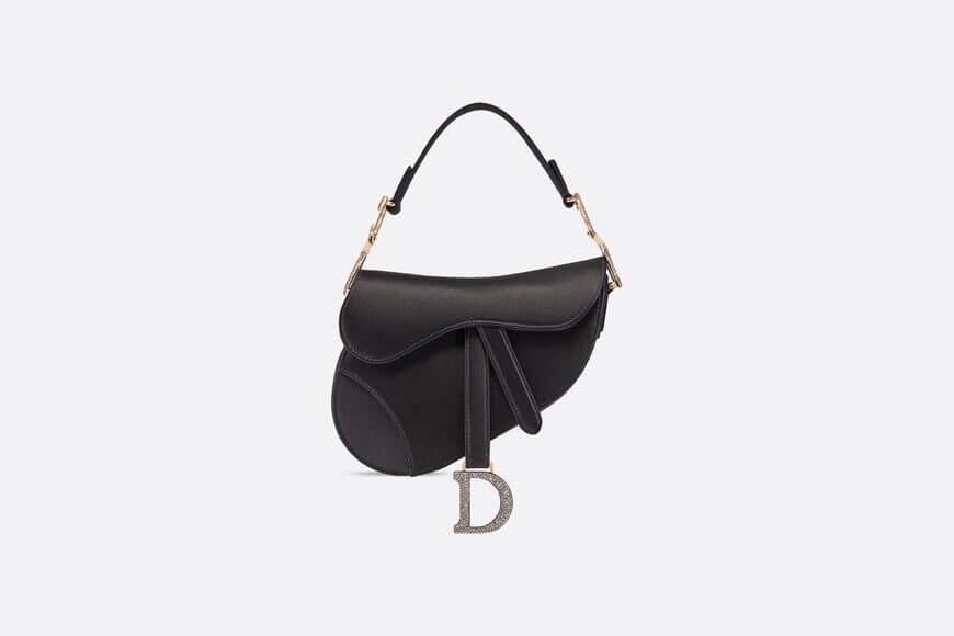 Mini Christian Dior Bag Black Satin