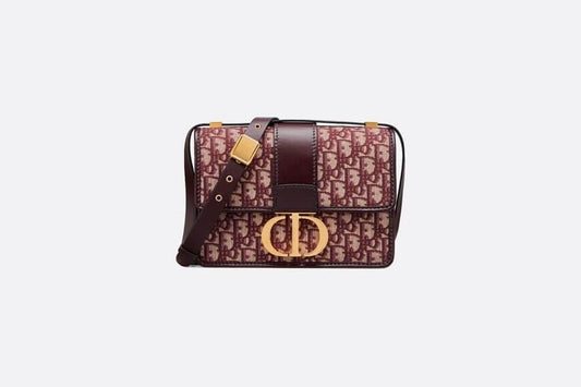 30 Montaigne Bag Burgundy Christian Dior Oblique Jacquard