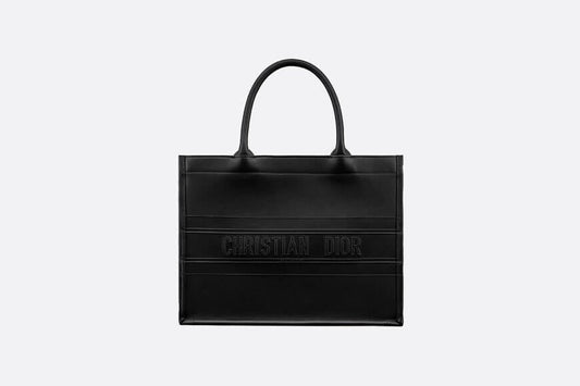 Small Christian Dior Book Tote Black Calfskin