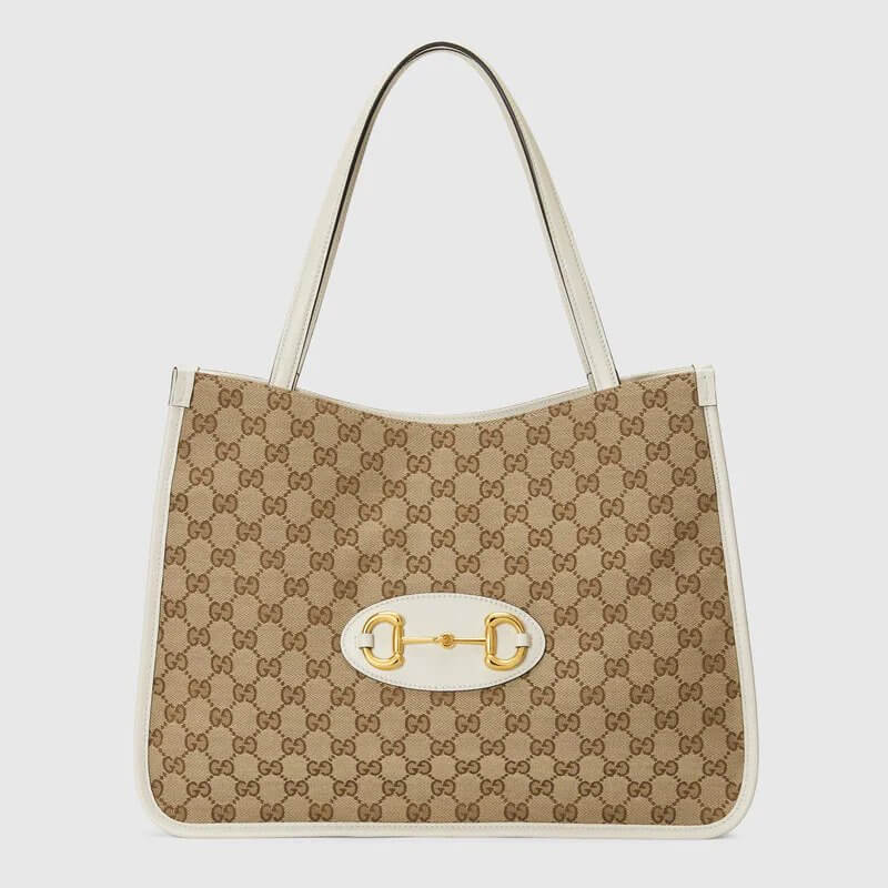 Gucci Horsebit 1955 medium tote bag in Original GG/white | G*G?? US