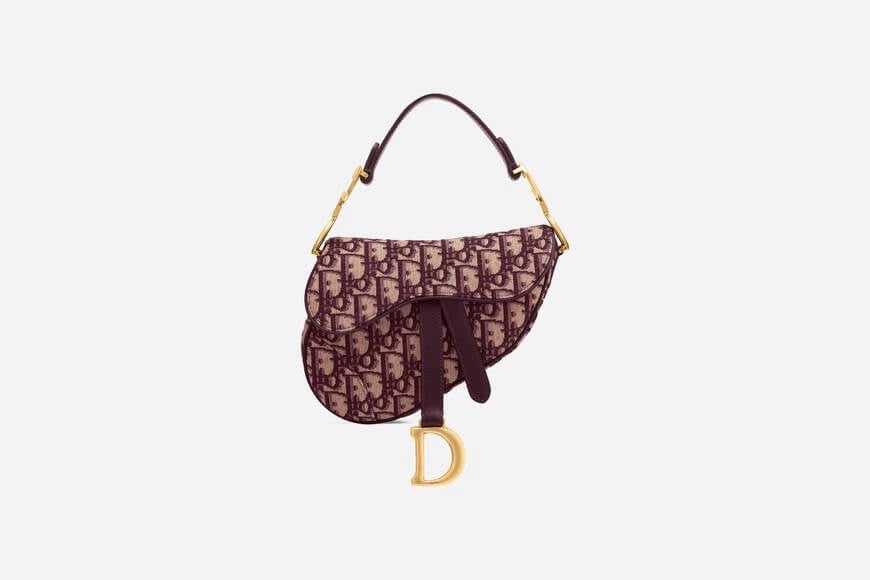 Mini Christian Dior Bag Burgundy Christian Dior Oblique Jacquard