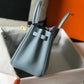 HM Birkin Blue Jean For Women Gold-Toned Hardware 11in/30cm