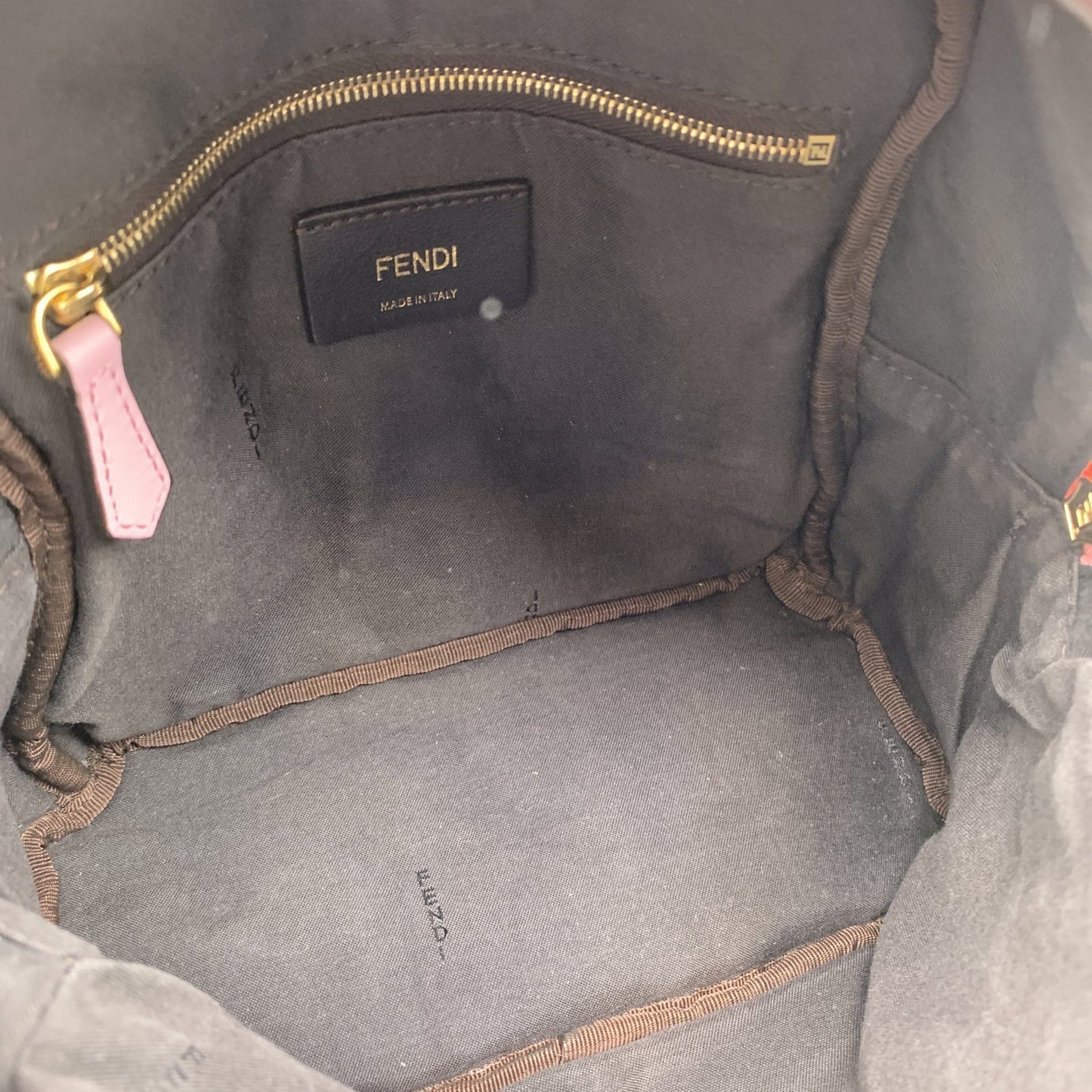 FENDI Baby Pink Velvet Ff Embossed Mini Backpack Shoulder Bag