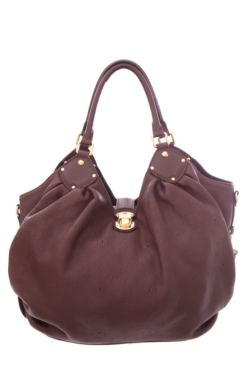 Louis Vuitton Brown Leather Monogram Mahina Hobo Handbag