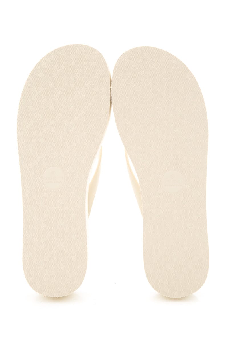 Gucci Ivory Rubber Logo Flip Flop Sandals SZ 39