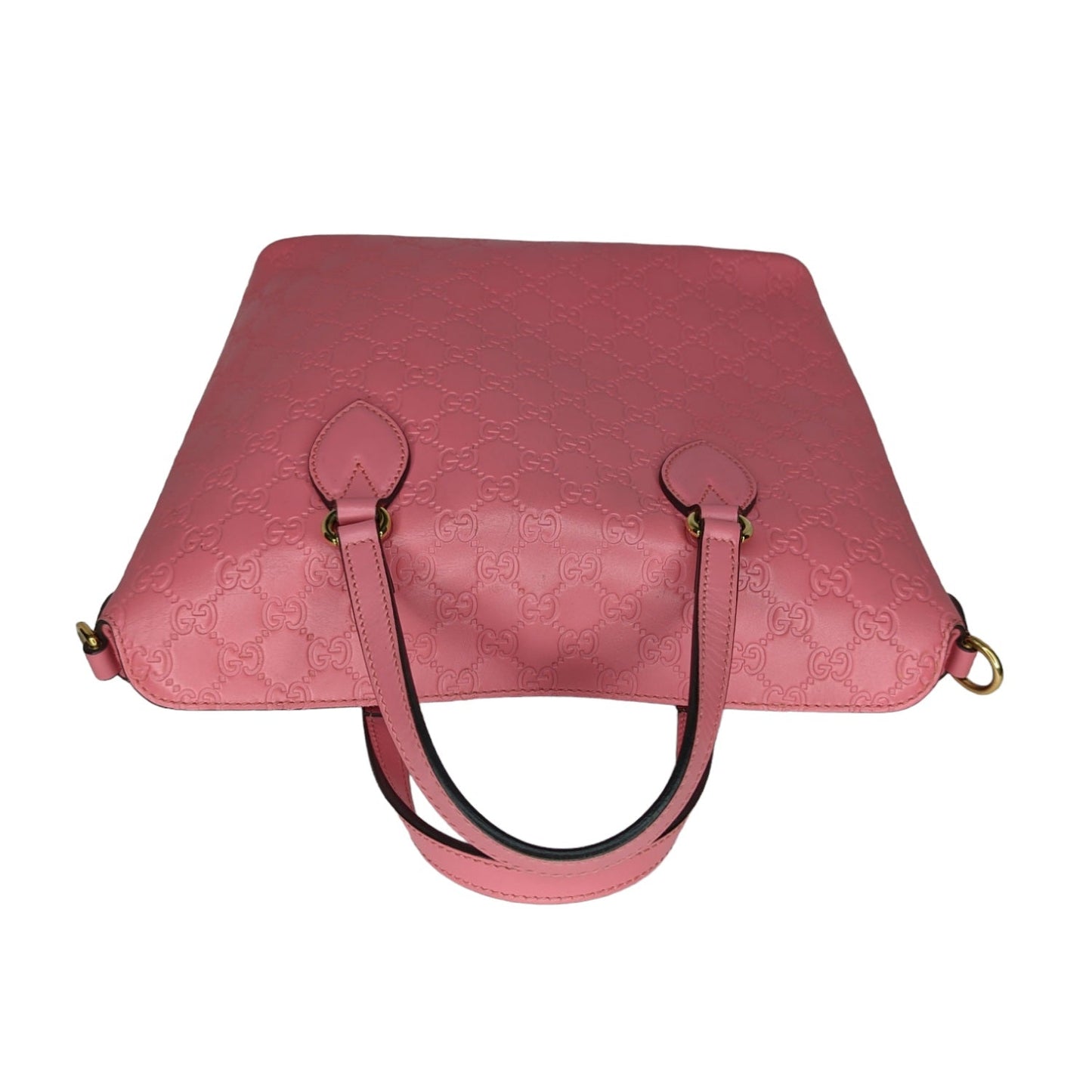 Gucci Pink Signature Guccissima Leather Top Handle Bag