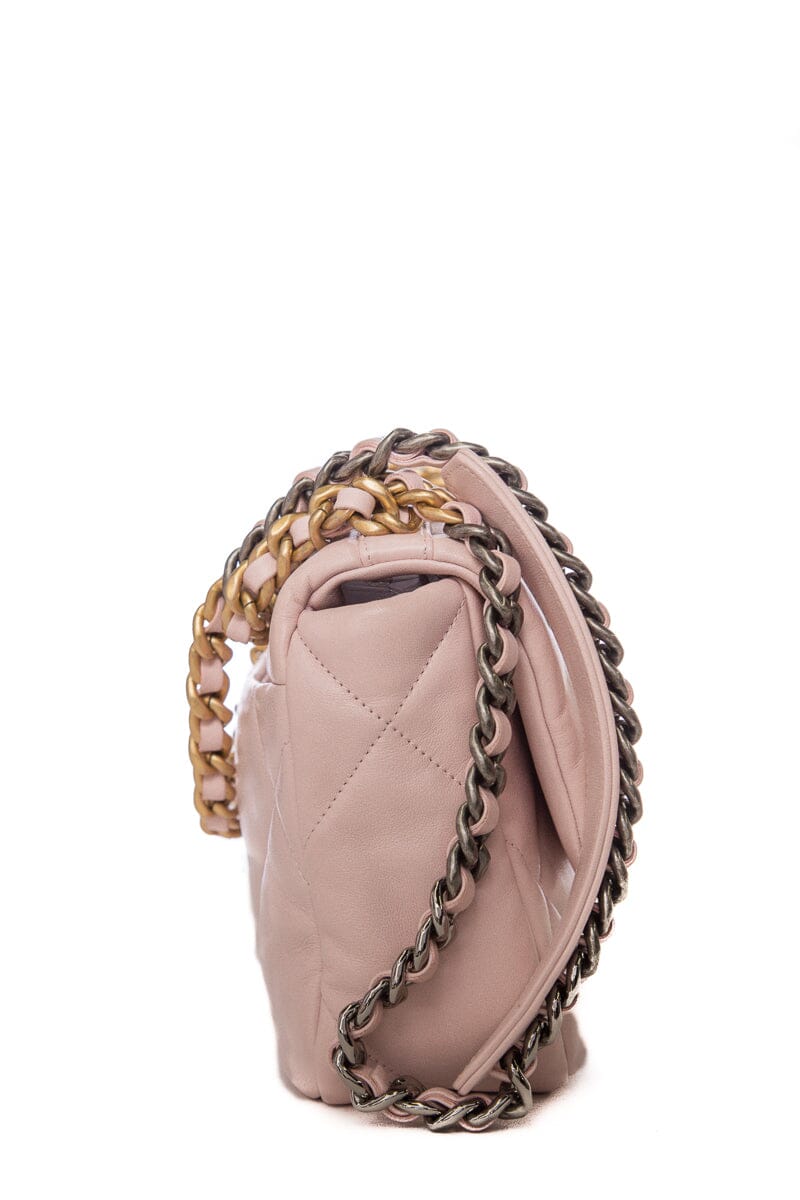 Chanel Light Pink Small Chanel 19 two toned hardware (2022) Handbag