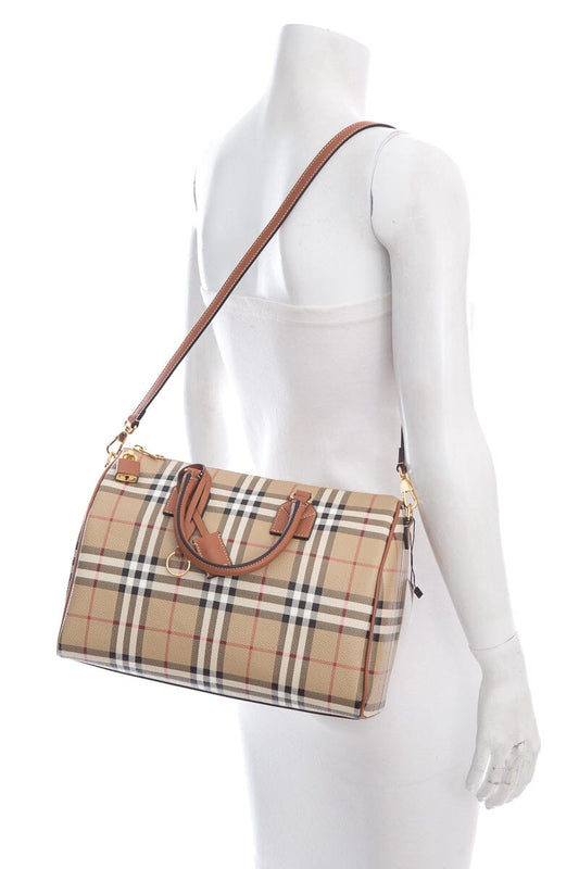 Burberry Plaid Bowling Handbag