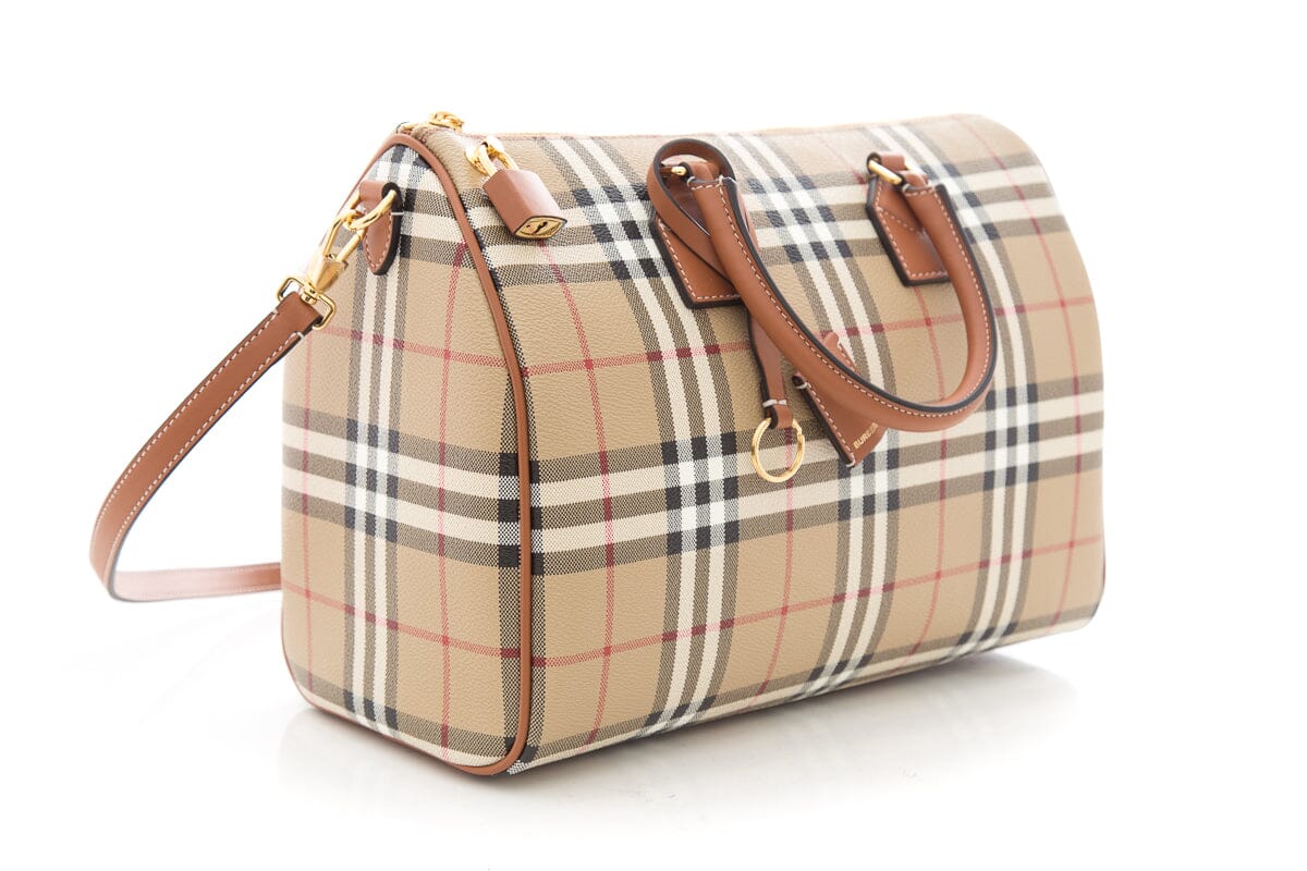 Burberry Plaid Bowling Handbag