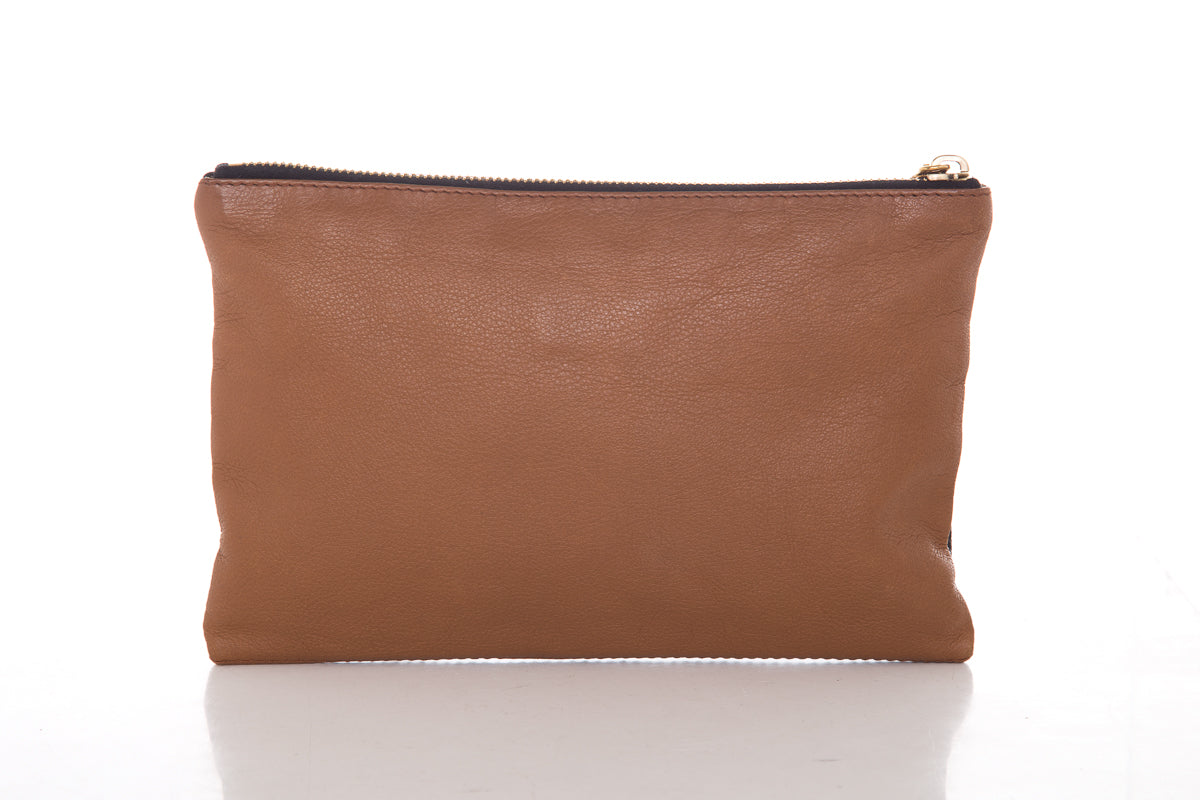 Fendi Black & Brown Leather Pouch