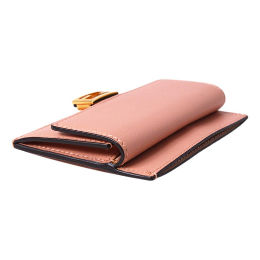 Fendi Baguette Rosa Bourbon Leather Card Holder Wallet 8M0423