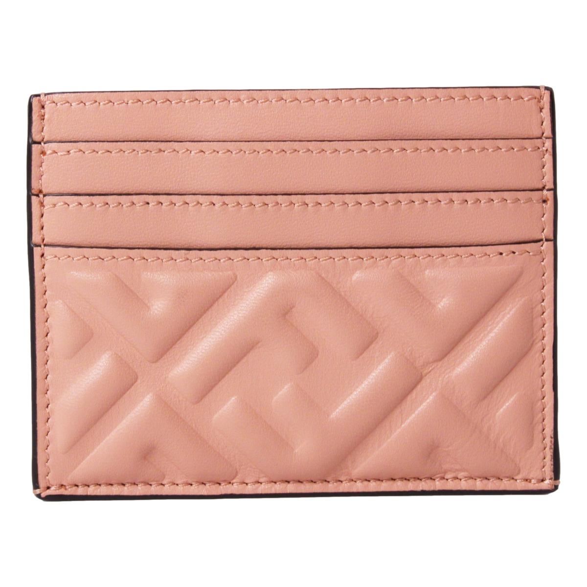 Fendi Baguette Rosa Bourbon Leather Card Holder Wallet 8M0423