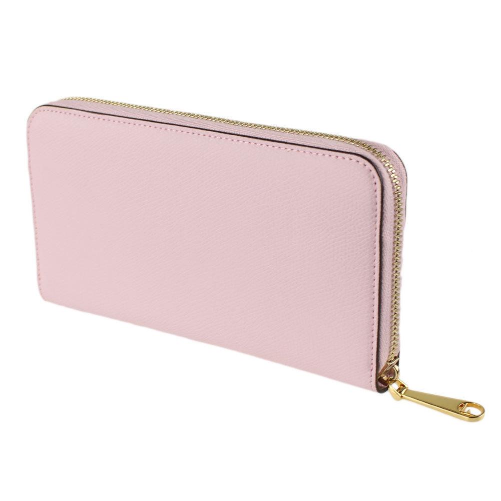 Fendi F Is Fendi Peonia Pink Calfskin Leather Zip Around Long Wallet 8M0299