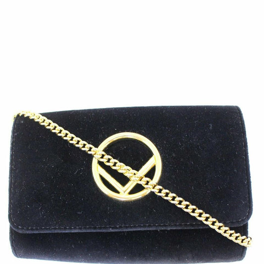 Fendi Wallet on Chain Crossbody Velvet Shoulder Bag