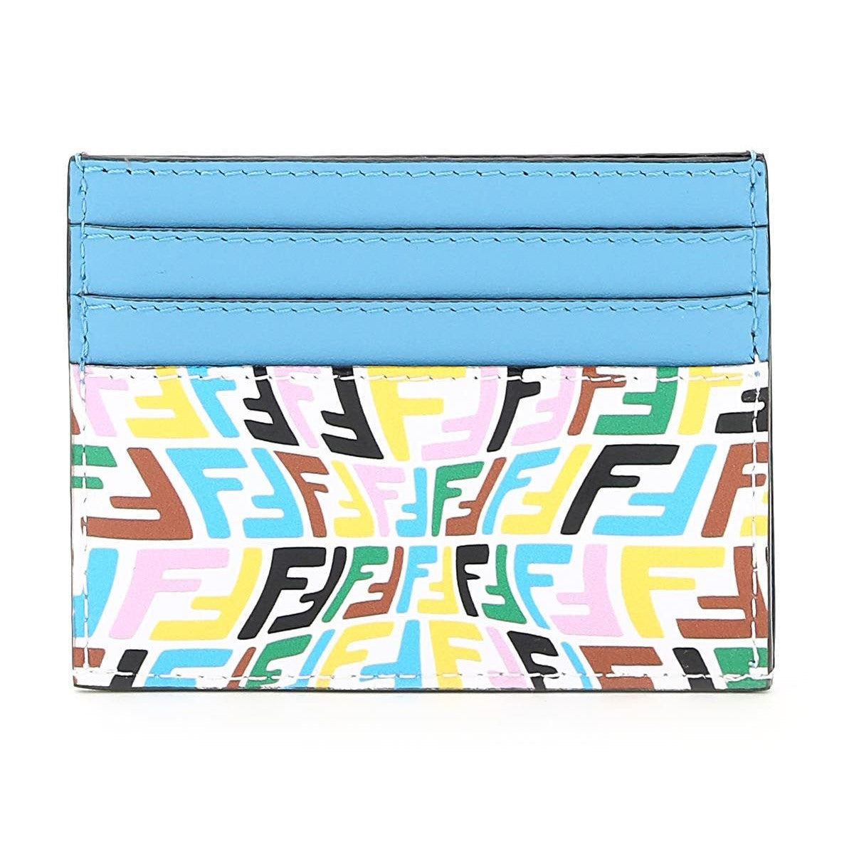 Fendi Vertigo Baguette Multicolor Leather Card Holder Wallet 8M0423