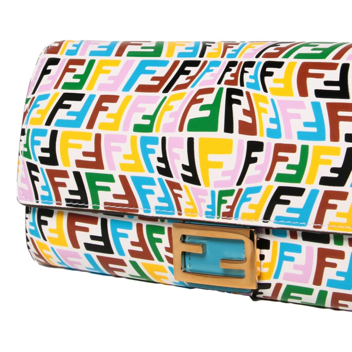 Fendi Vertigo Baguette Multicolor Leather Long Wallet 8M0251