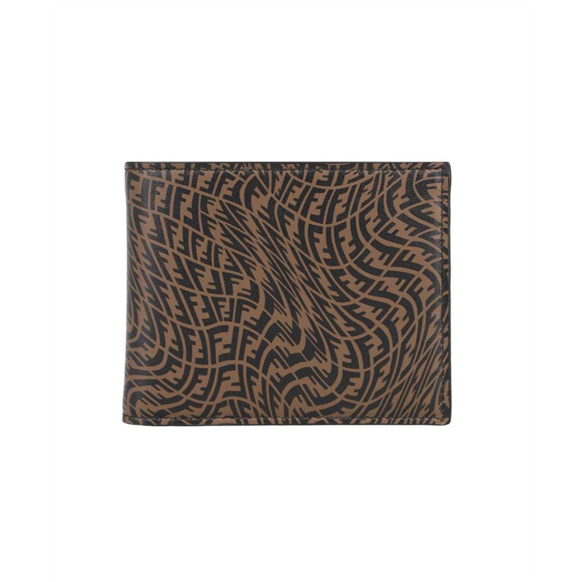 Fendi x Sarah Coleman FF Vertigo Brown Black Bifold ID Wallet 7M0303