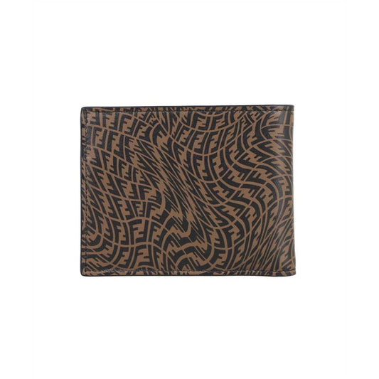 Fendi x Sarah Coleman FF Vertigo Brown Black Bifold ID Wallet 7M0303