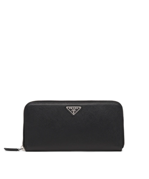 Prada Large Saffiano Leather Wallet Black SiLouis Vuittoner Hardware