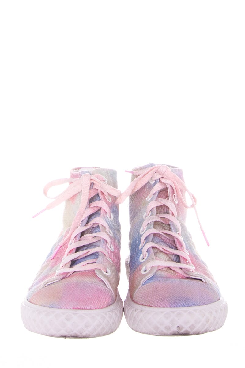 Chanel Multicolor Canvas Tie Dye High Top Sneakers SZ 39.5