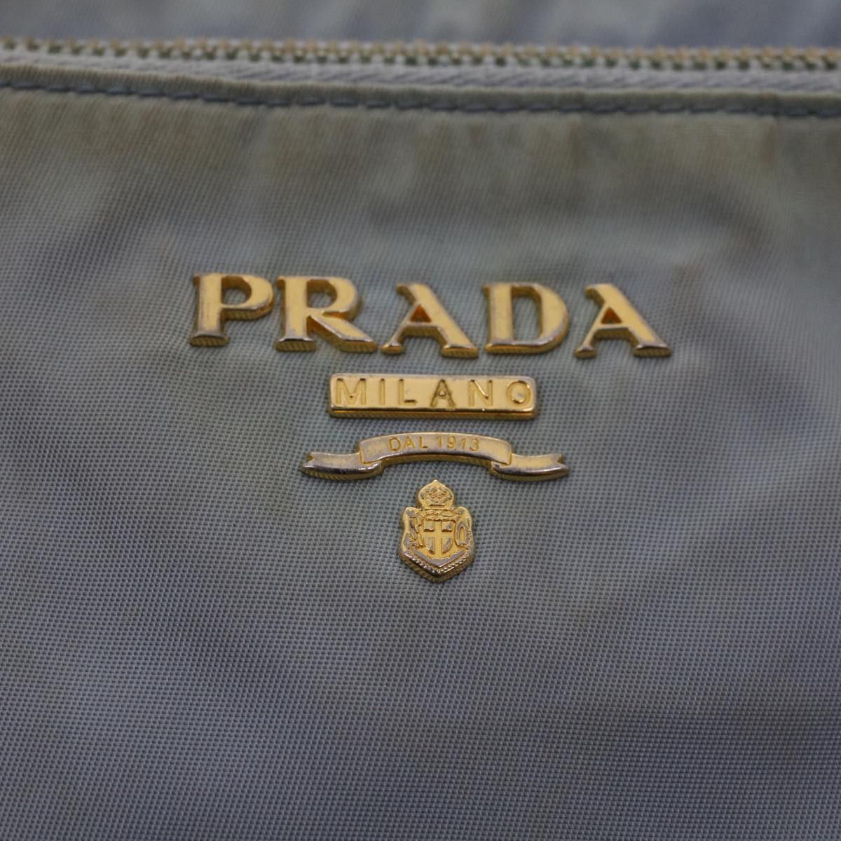 PRADA Shoulder Bag Nylon Leather Blue  fm2488