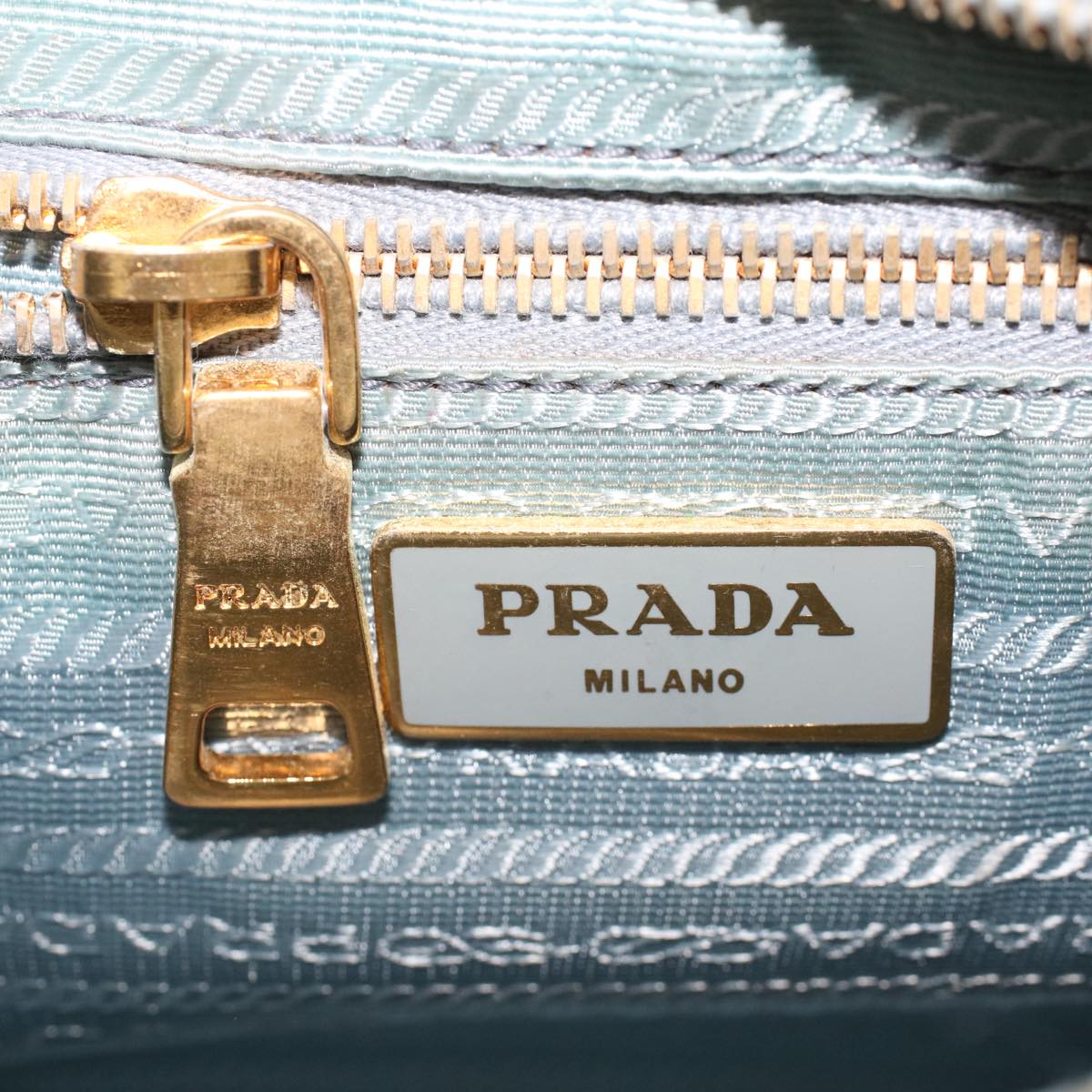 PRADA Shoulder Bag Nylon Leather Blue  fm2488