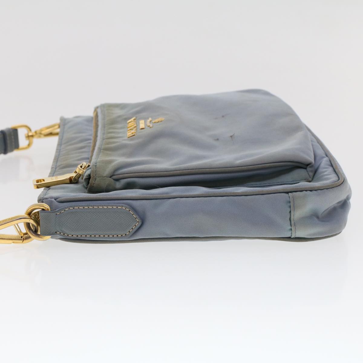 PRADA Shoulder Bag Nylon Leather Blue  fm2488