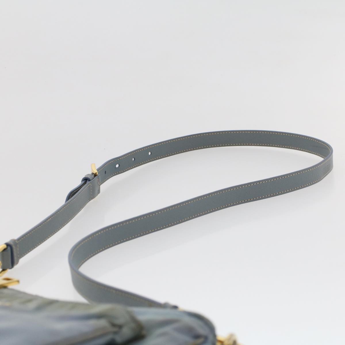 PRADA Shoulder Bag Nylon Leather Blue  fm2488