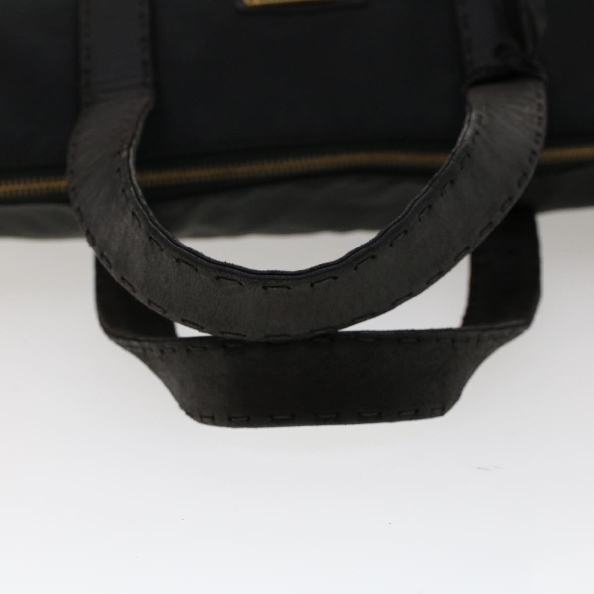 PRADA Hand Bag Nylon Leather Black  fm2536