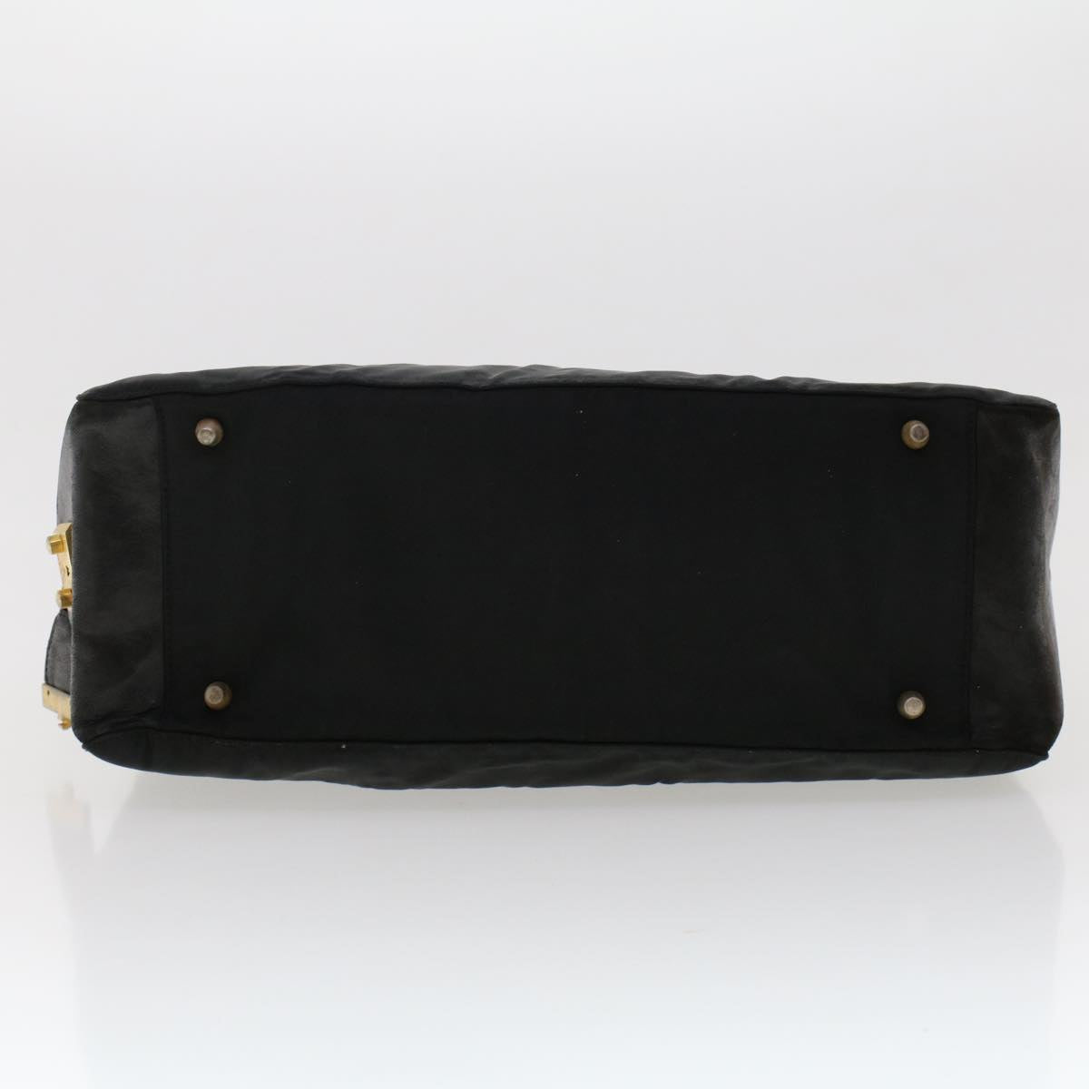 PRADA Hand Bag Nylon Leather Black  fm2536