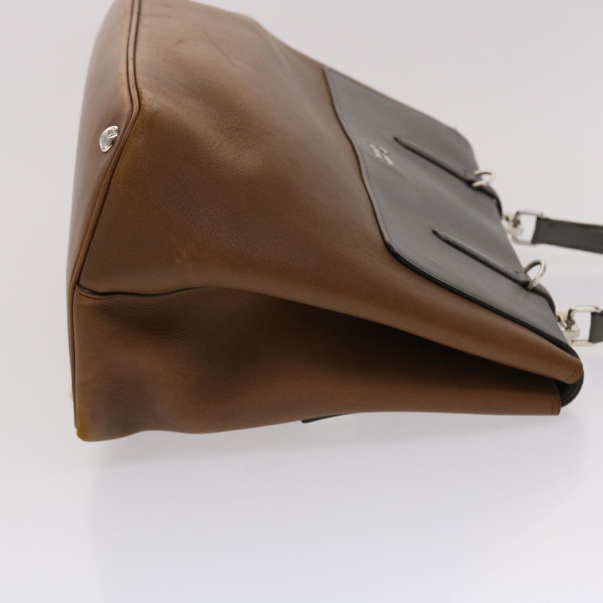 PRADA Hand Bag Leather 2way Brown  fm2539