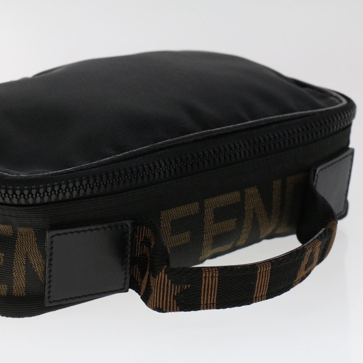 FENDI Hand Bag Nylon Black  fm2555