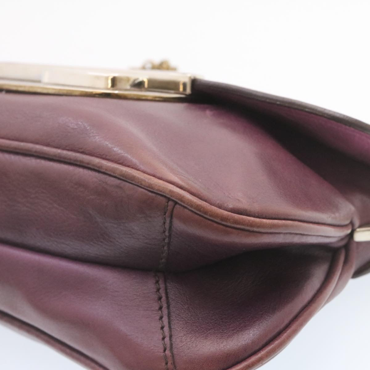 PRADA Chain Shoulder Bag Leather Purple  am1163g