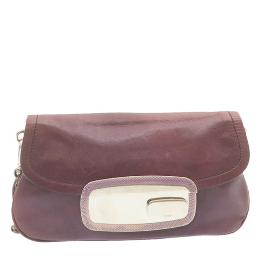 PRADA Chain Shoulder Bag Leather Purple  am1163g