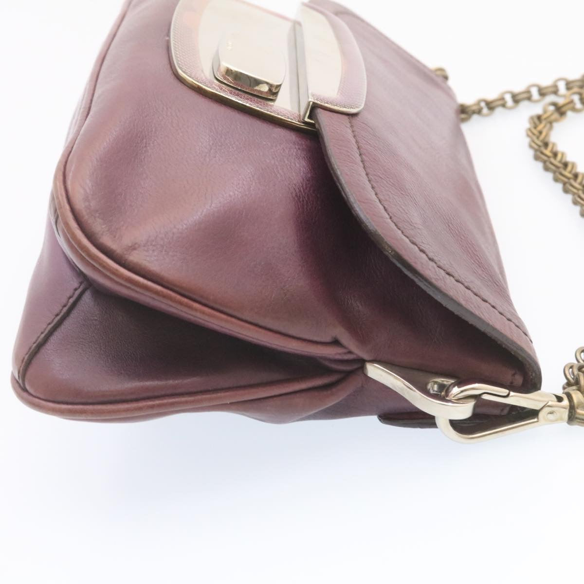 PRADA Chain Shoulder Bag Leather Purple  am1163g