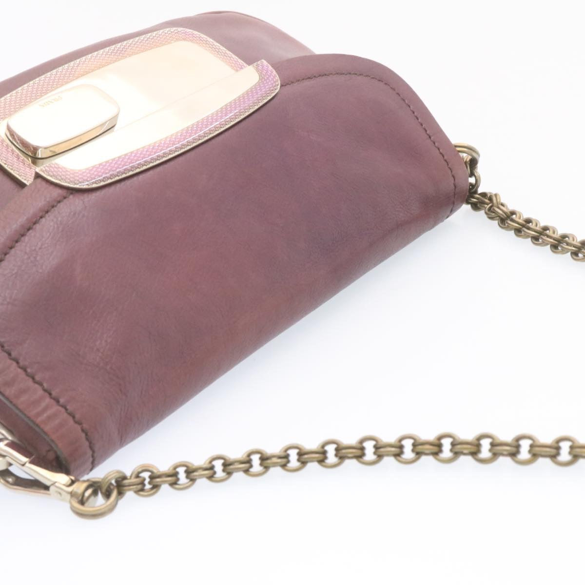 PRADA Chain Shoulder Bag Leather Purple  am1163g