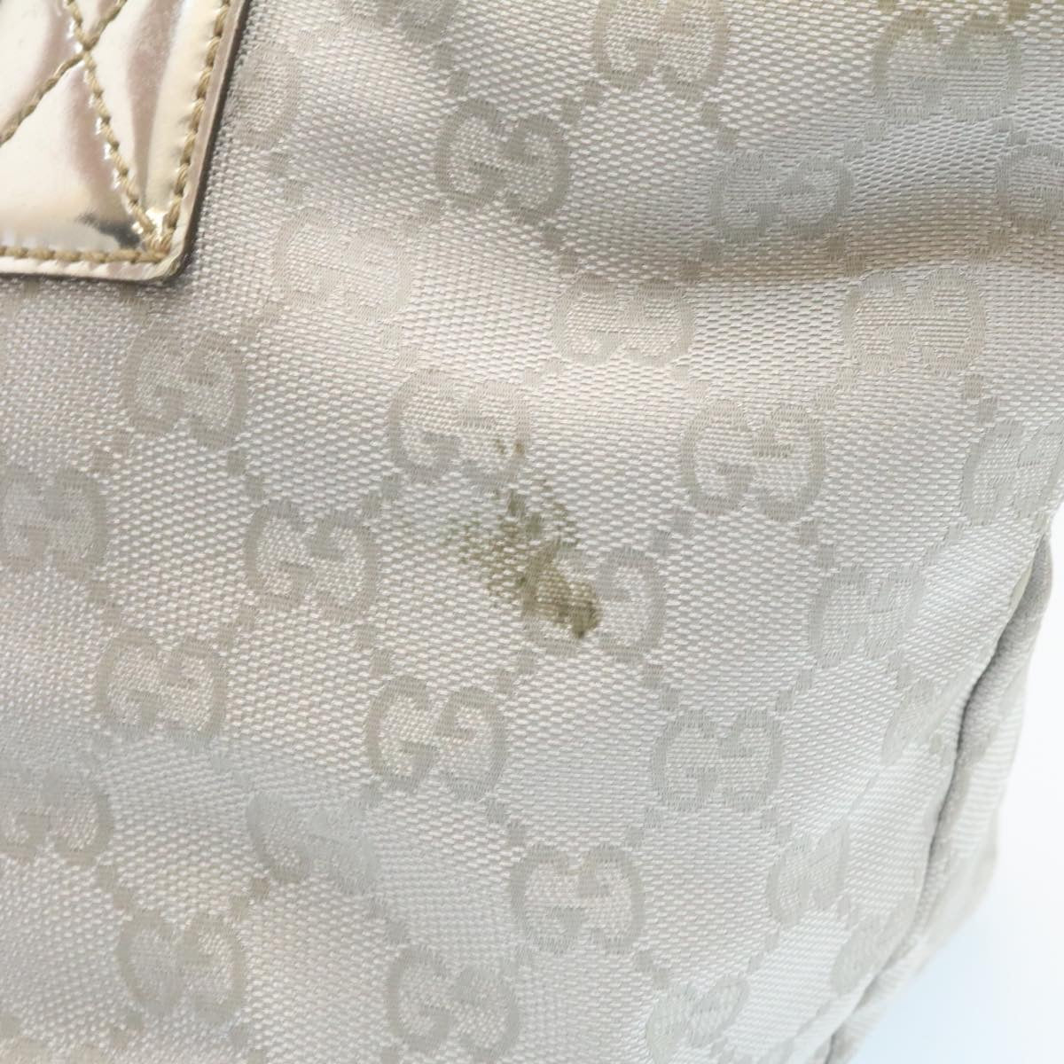 GUCCI Sherry Line GG Canvas Tote Bag Silver Blue  am1955g