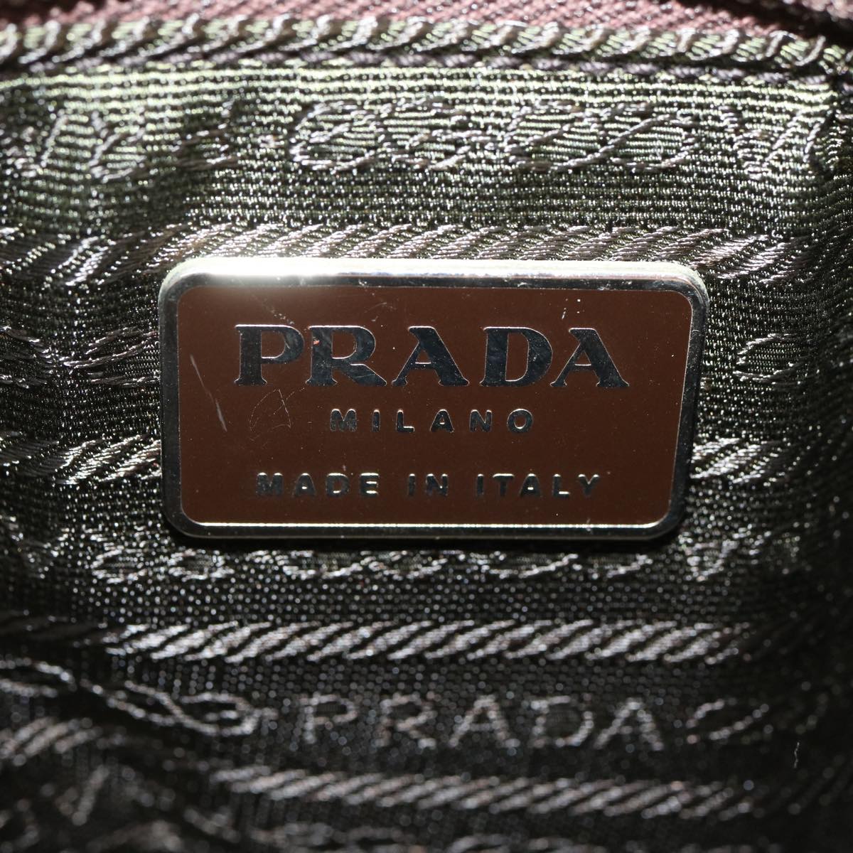 PRADA Hand Bag Leather Enamel Brown  am2386g