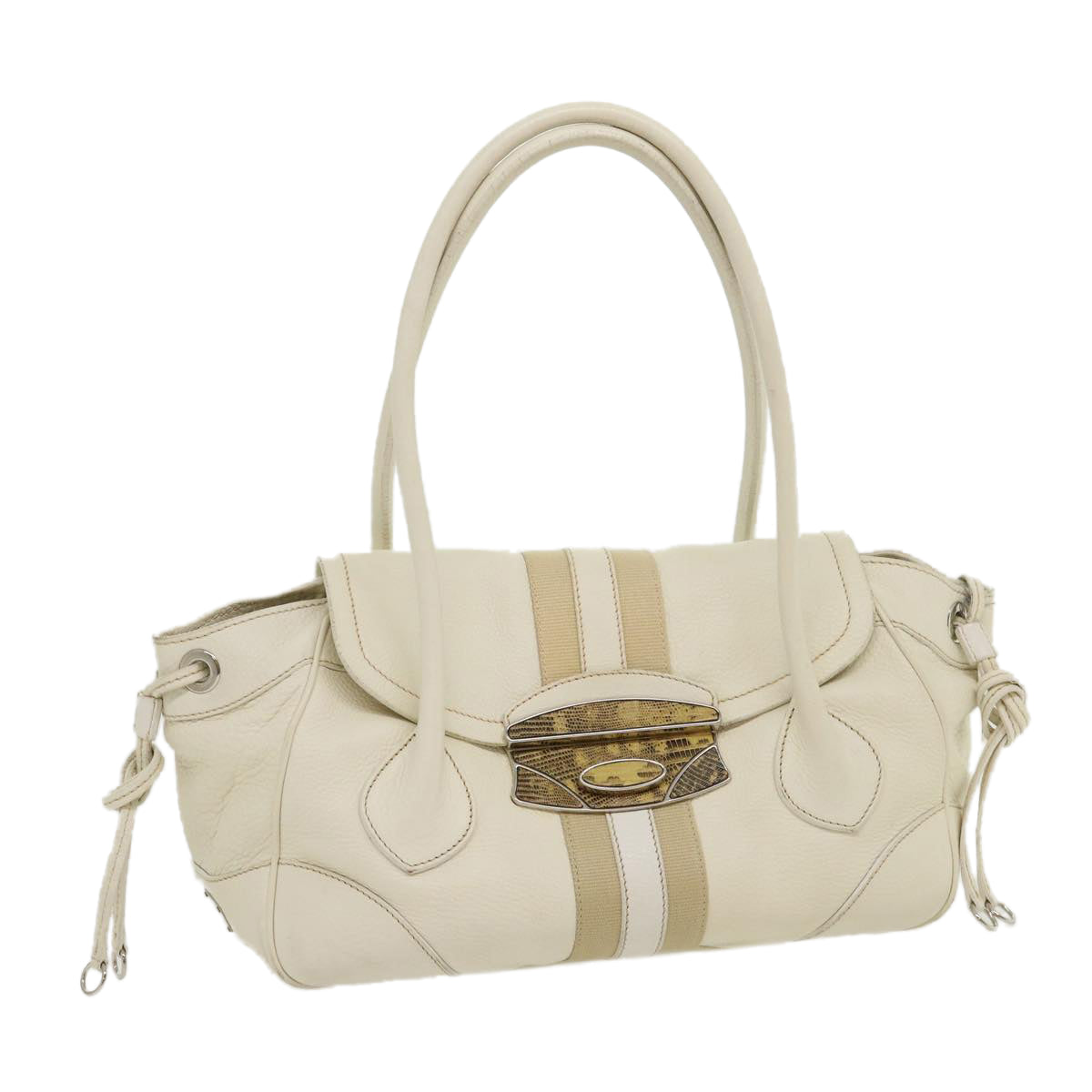 PRADA Tote Bag Leather White  am2648g