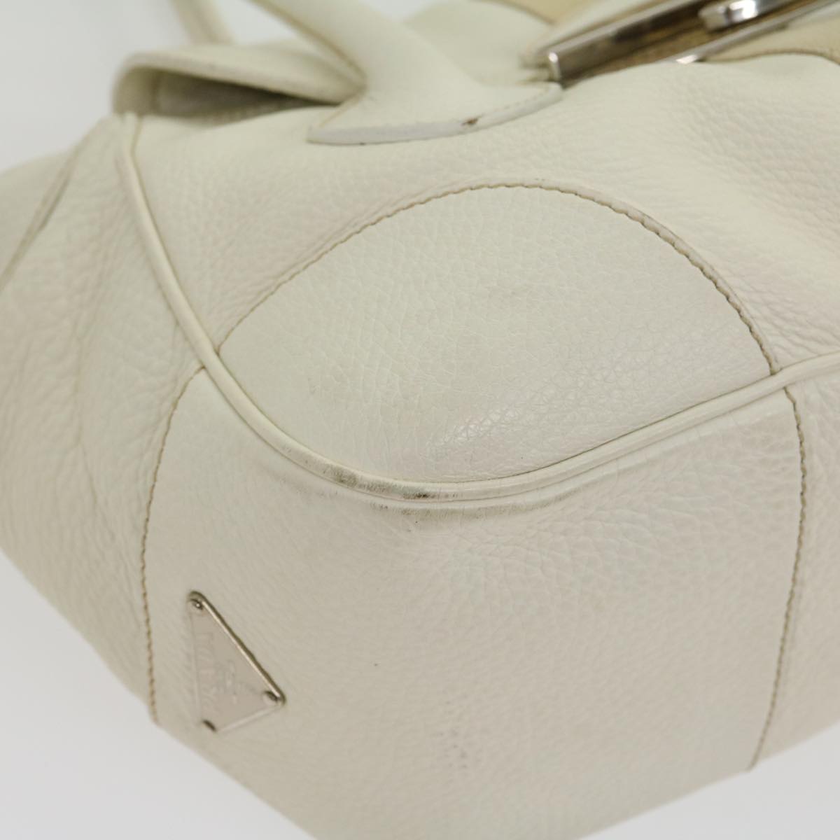 PRADA Tote Bag Leather White  am2648g