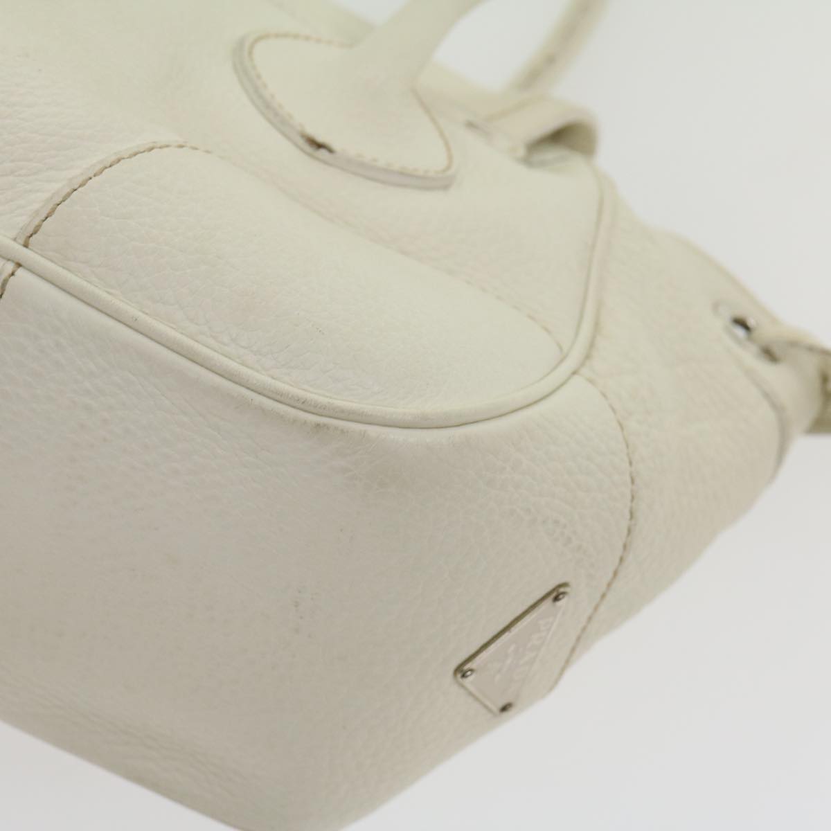 PRADA Tote Bag Leather White  am2648g