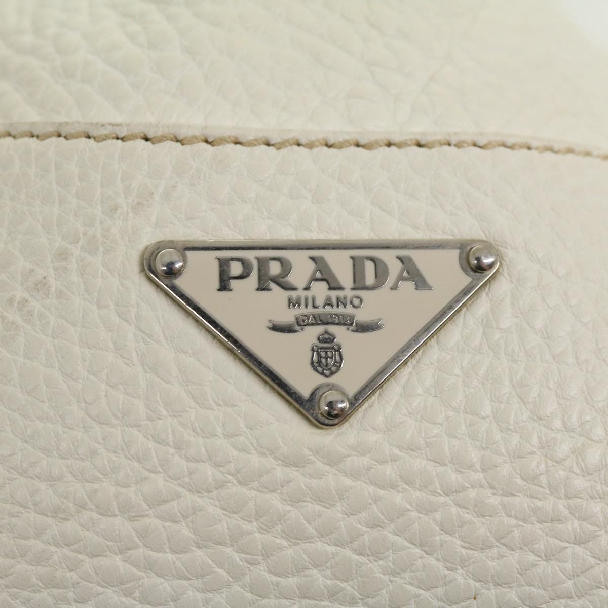 PRADA Tote Bag Leather White  am2648g