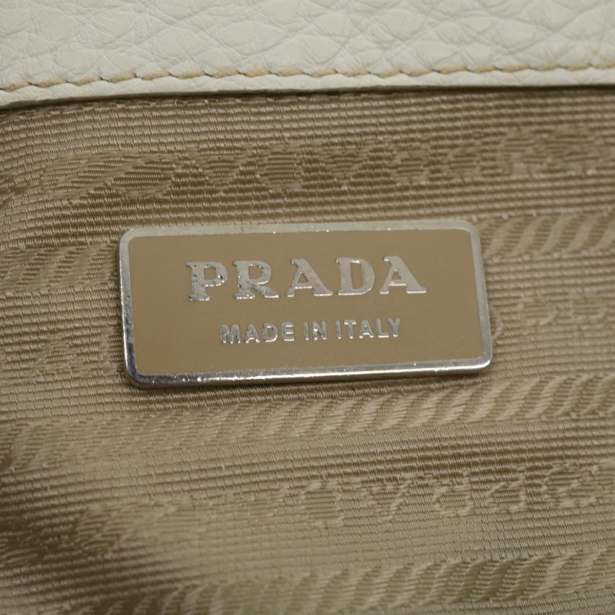 PRADA Tote Bag Leather White  am2648g