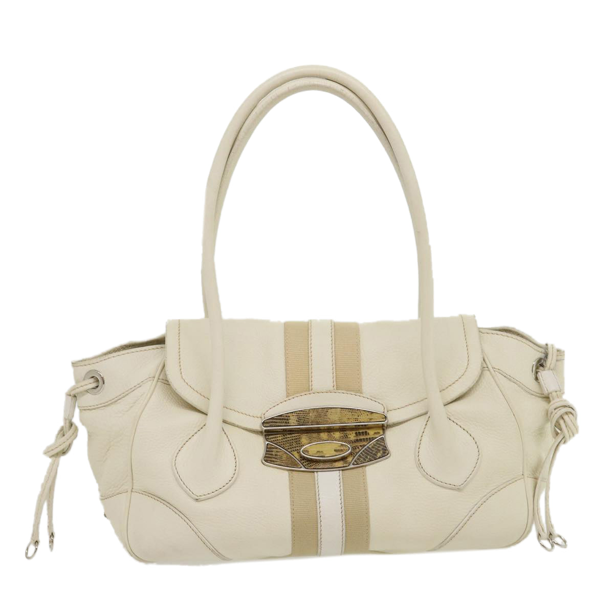 PRADA Tote Bag Leather White  am2648g