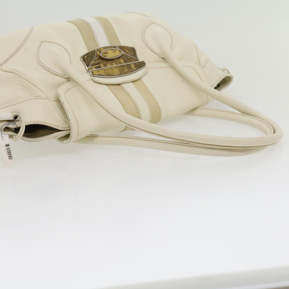 PRADA Tote Bag Leather White  am2648g