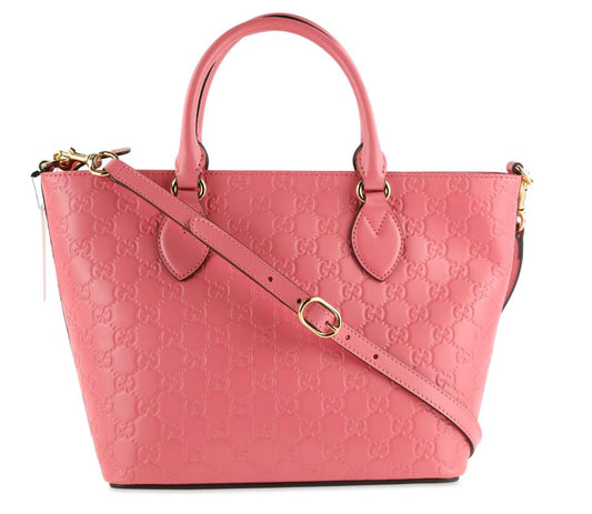 Gucci Guccissima Tote Pink Leather Cross Body Bag