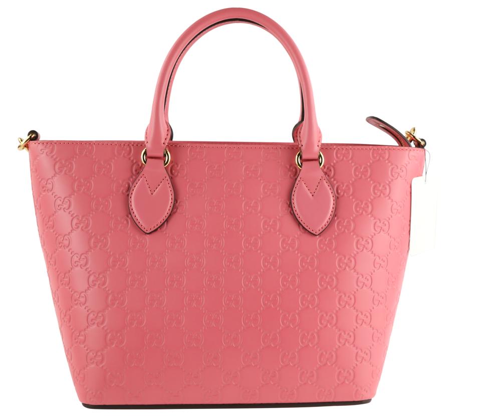 Gucci Guccissima Tote Pink Leather Cross Body Bag