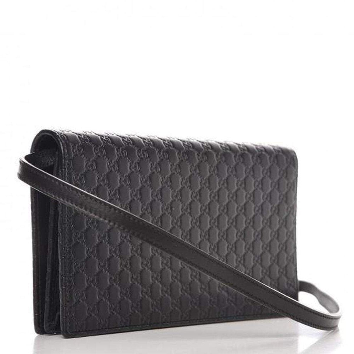 Micro Guccissima Chain Wallet Black