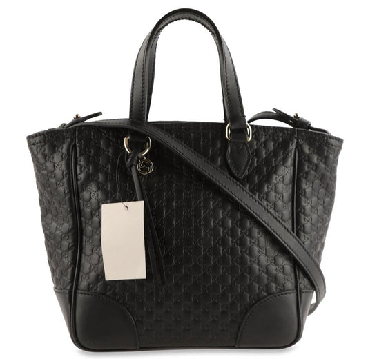 Gucci Small Bree Black Gg Leather Tote